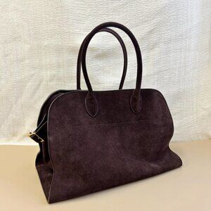 Suede brown leather bag - "The Row" style